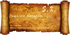 Suplicz Katalin névjegykártya